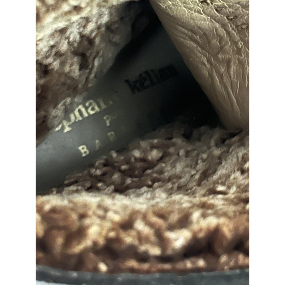 Stephane Kelian PARIS Shearling Ankle Boots •9• Brown Suede Leather Heeled Shoes - Picture 9 of 11